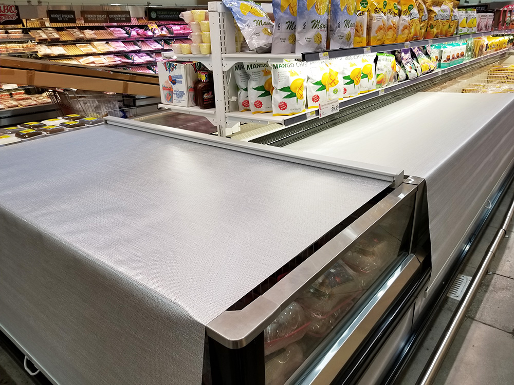Open refrigerated coffin cases night covers